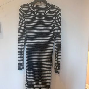 Maxi striped side slit dress